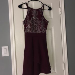 maroon homecoming dress